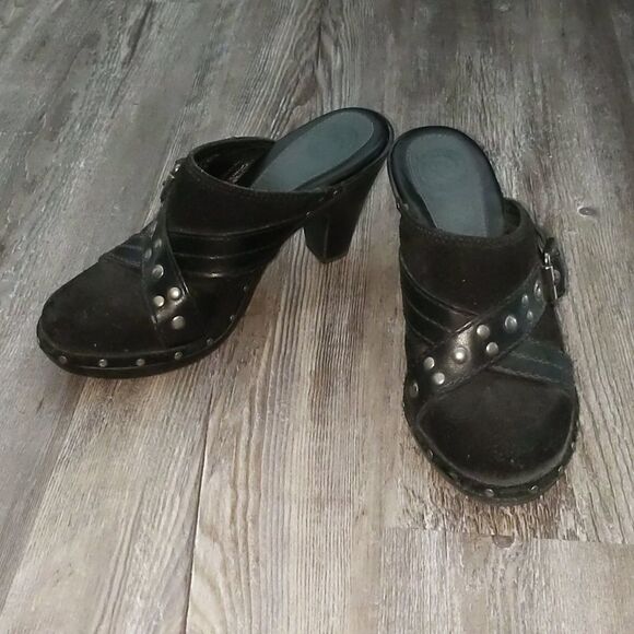 Nature by Lamaze leather black heeled clogs - Picture 1 of 6